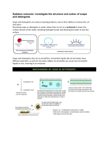 Structure and Action of Soaps and Detergents