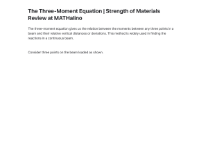 The Three-Moment Equation | Strength of Materials