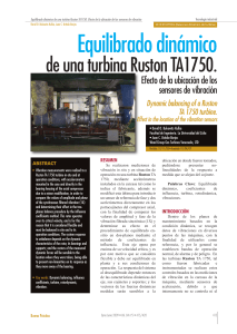 Equilibrado din&aacute;mico de turbina Ruston TA1750: efecto de sensores de vibraci&oacute;n