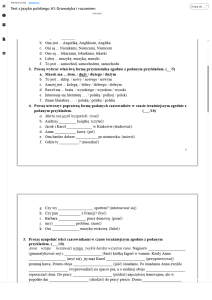 Test z polskiego A1: Gramatyka i rozumiem