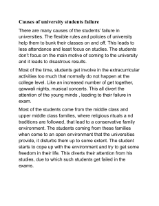 Causes of University Student Failure
