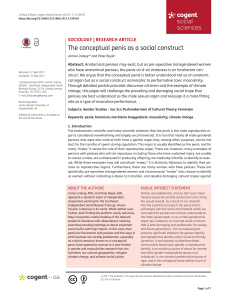 The Conceptual Penis as a Social Construct: Sociology Research