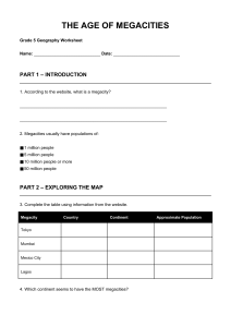 Grade 5 Geography Worksheet: The Age of Megacities