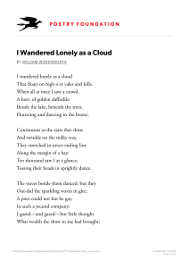 I Wandered Lonely as a Cloud by William Wordsworth