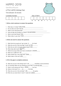 HIPPO 2019 Little Hippo Writing Test