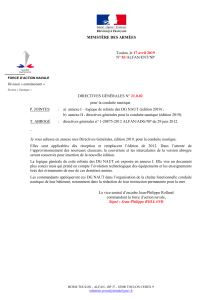 Directives g&eacute;n&eacute;rales pour la conduite nautique 2019