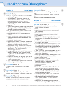 Transkript zum &Uuml;bungsbuch Aspekte junior B1 plus