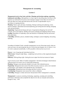 Management & Accounting Lecture Notes