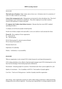 HRM Learning Journal: HRM Concepts & Strategies