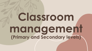 Classroom Management Strategies for Primary & Secondary Teachers