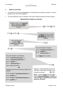Life Orientation Exam Guidelines: Mark Allocation