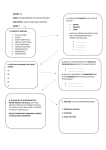 Grade 11 Goals and Goal Setting Study Guide
