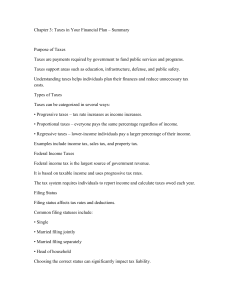 Taxes in Your Financial Plan Summary