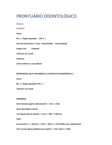 Prontu&aacute;rio Odontol&oacute;gico - Formul&aacute;rio de Paciente