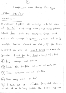 GSM Planning Exam Examples 2017/2018