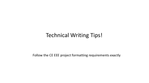 Technical Writing Tips for CE EEE 355
