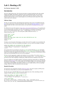 Lab 1: Booting a PC - MIT 6.828 Course