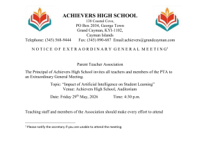AI Impact Meeting Notice - Achievers High School