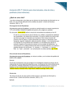 Gu&iacute;a APA 7: Citas Textuales y Par&aacute;frasis