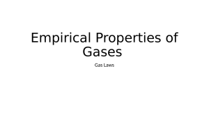Empirical Properties of Gases: Gas Laws