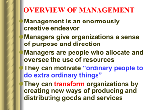 Overview of Management: Principles, Functions, and Roles