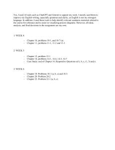 College Course Assignments: Weeks 4-6 Problems