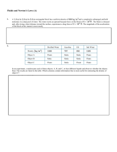 AP Physics 1 Test: Fluids & Newton's Laws (A)