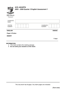 ACS Jakarta 2025-26 Q3 English Assessment 1 Paper 2 Fiction Insert