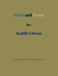 Sand and Foam by Kahlil Gibran - Poetic Philosophy