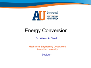 Energy Conversion Lecture 1 - Australian University