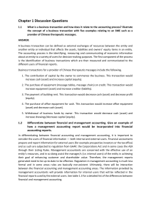 Chapter 1 Discussion Questions - Accounting Textbook