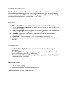 Case Study Project Guidelines for Students