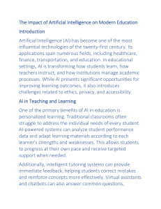 AI's Impact on Modern Education