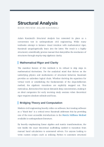 Book Review: Aslam Kassimali's Structural Analysis