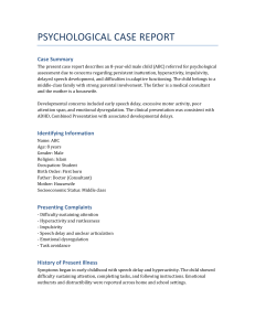 Psychological Case Report: 8-Year-Old Child with ADHD and Developmental Delays