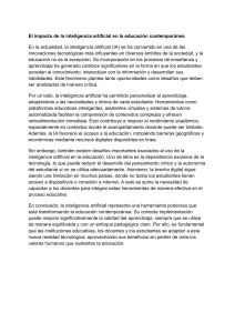 Impacto de la IA en la educaci&oacute;n contempor&aacute;nea