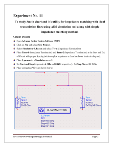 Experiment 11: Smith Chart & Impedance Matching in ADS