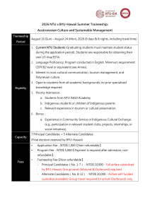 2026 NTU x BYU-Hawaii Summer Traineeship: Austronesian Culture & Sustainable Management