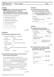 Test B Moduł 7 Brainy klasa 6 Język Angielski