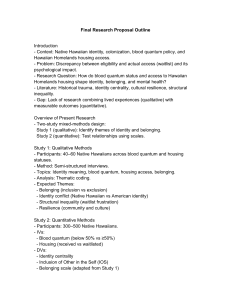 Final Research Proposal: Hawaiian Identity & Housing