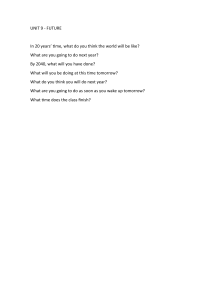 UNIT 9 - FUTURE English Grammar Exercises
