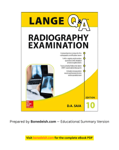 Lange Q&A Radiography Examination 10th Ed Study Guide