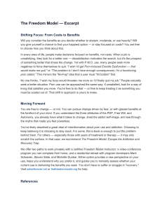 The Freedom Model Excerpt: Shifting Focus from Costs to Benefits
