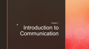 Chapter 1: Introduction to Communication