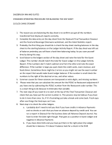 SOP for Balancing Day Sheet at Sagebrush Inn
