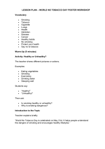 World No Tobacco Day Poster Workshop Lesson Plan