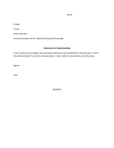 Homework Assignment #1: Syllabus Reading & Understanding Form