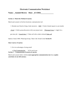 Electronic Communication Worksheet: Matching & Scenarios