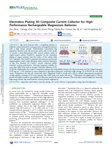 3D Cu@CC Current Collector for Mg Batteries | ACS AMI