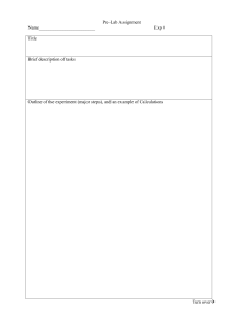 Pre-Lab Assignment Template for Chemistry Experiments